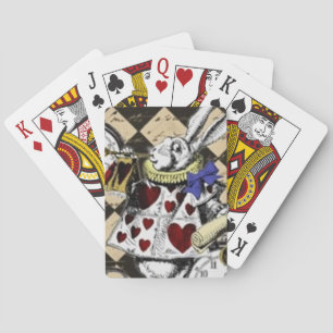 Jeu De Cartes Lapin blanc Alice dans des cartes de jeu du pays