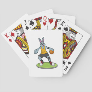 Jeu De Cartes Lapin comme joueur de basket-ball avec basket-ball