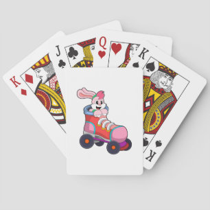 Jeu De Cartes Lapin comme Patineur Inline avec Patins Inline
