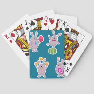 Jeu De Cartes Lapin de Pâques avec Œufs Colorés