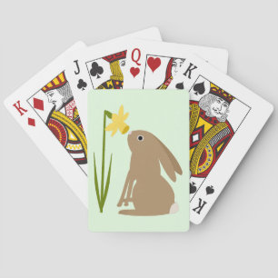 Jeu De Cartes Lapin de Pâques et fleur de jonquille