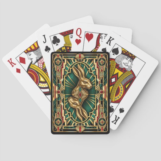 Jeu De Cartes Lapin, Faune Art Déco (dos)