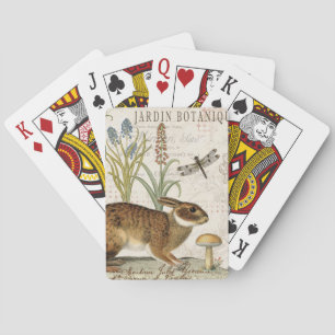Jeu De Cartes lapin français vintage moderne dans le jardin