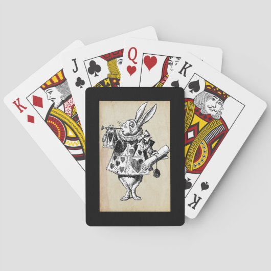 Jeu De Cartes Lapin vintage dans les coeurs (dos)
