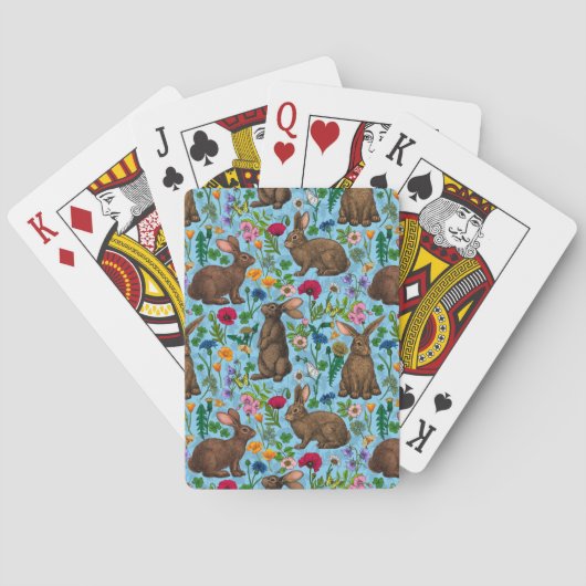 Jeu De Cartes Lapins et fleur sauvage (dos)