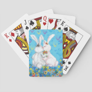 Jeu De Cartes Lapins mignons jouant aux cartes