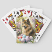 Jeu De Cartes Lapphund finlandais avec oeufs de Pâques (dos)