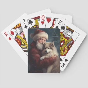 Jeu De Cartes Lapphund finlandais Noël festif du Père Noël