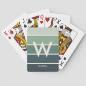 Jeu De Cartes Large Deep Green Gradient rayé Monogramme personne (dos)