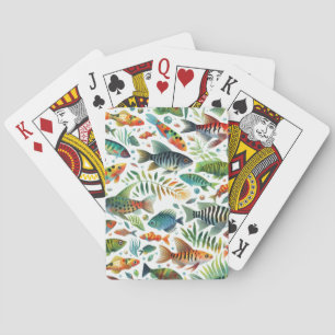 Jeu De Cartes L'art coloré du poisson sous-marin