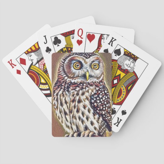 Jeu De Cartes L'art de la Chouette forestière sauvage Abstraite (dos)