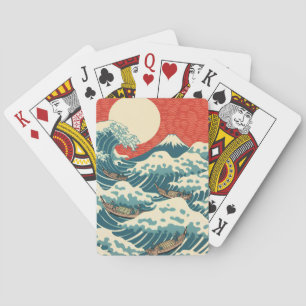 Jeu De Cartes L'art japonais rétro de la grande vague de Hokusai