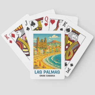 Jeu De Cartes Las Palmas de Grande Canarie vintage, plage de Las