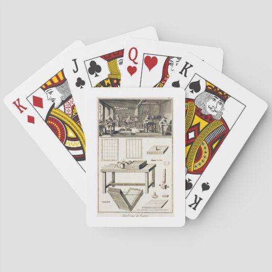 Jeu De Cartes L'atelier et les outils d'un marbler de papier, de (dos)