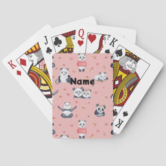 Jeu De Cartes Lauren's Pandas - Personnalisé (dos)