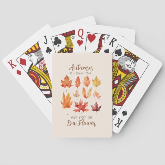 Jeu De Cartes L'automne est le deuxième printemps - Feuilles d'a (dos)