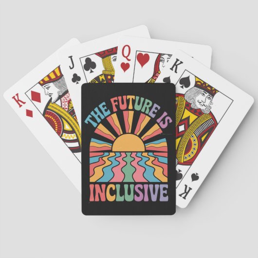 Jeu De Cartes L'Avenir Est Inclusif LGBTQ Rainbow Pride Retro (dos)