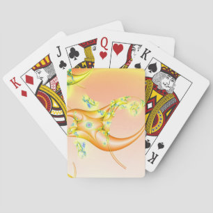 Jeu De Cartes Lavette Art fractal orange et jaune