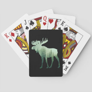 Jeu De Cartes Le Cerf D'Oie Et La Nature Forestière