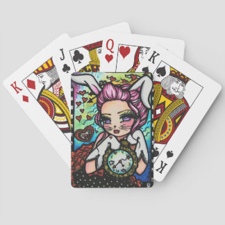 Jeu De Cartes Le Coeur De Lapin Blanc Horloge Art Jouer Cartes