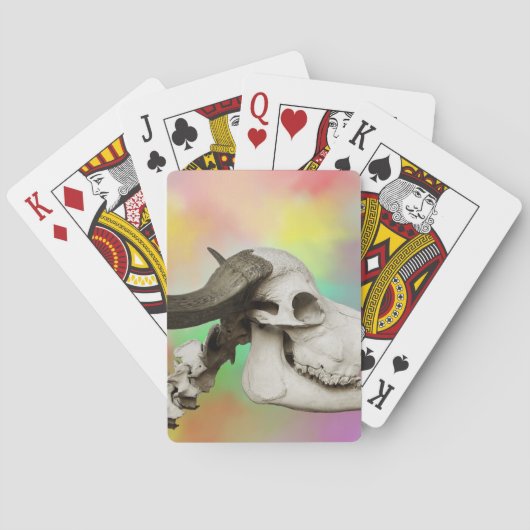 Jeu De Cartes Le crâne de Buffalo sur un Arrière - plan d'aquare (dos)