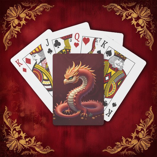 Jeu De Cartes Le dragon serpent doré.