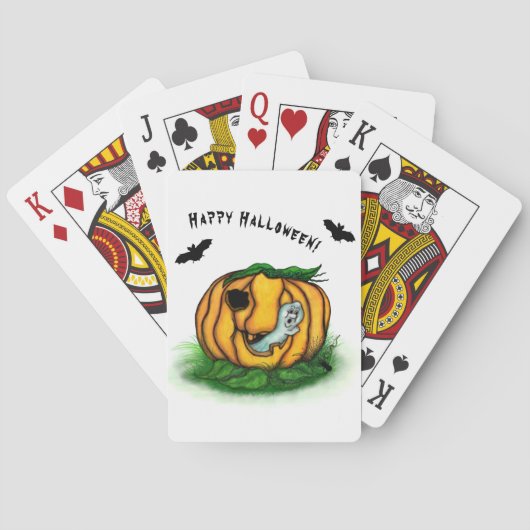 Jeu De Cartes Le fantôme d'Halloween, chauve-souris, fantôme et (dos)