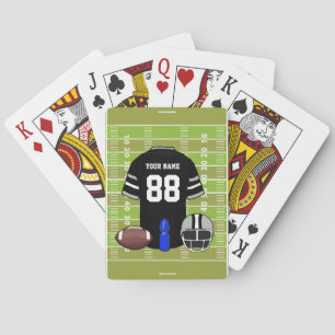Jeu De Cartes Le football noir et gris fait sur commande Jersey