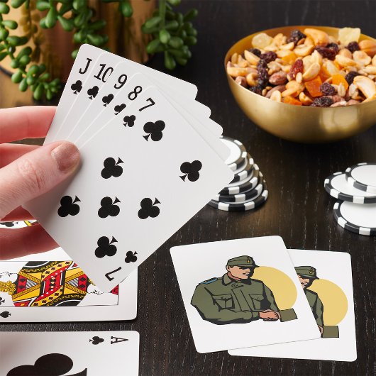 Jeu De Cartes Le Général de l'Armée Jouant Des Cartes