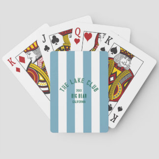 Jeu De Cartes Le Lake Club Green Crest Blue Nautical Stripe