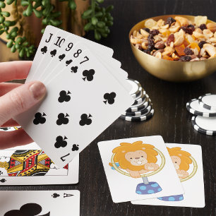Jeu De Cartes Le Lion De Cirque Qui Saute À Travers Un Cerceau