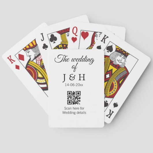 Jeu De Cartes Le mariage d'ajouter le nom de couple QR code scan (dos)