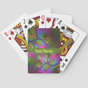 Jeu De Cartes Le Nom de Fractale Abstraite Lumineuse et Colorée
