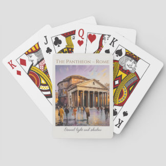 Jeu De Cartes Le Panthéon Rome Italie Aquarelle Voyage Vintage