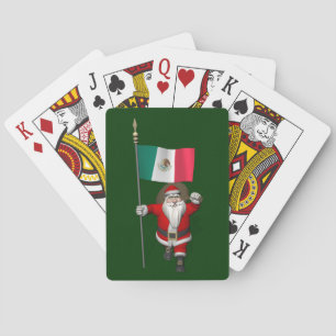 Jeu De Cartes Le Père Noël Avec L'Ensigne Du Mexique