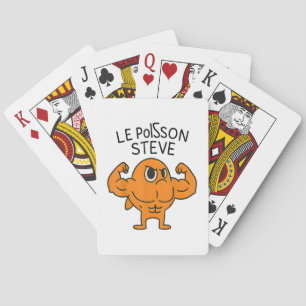 Jeu De Cartes Le Poisson Steve Funny Cartoon de poisson musclé