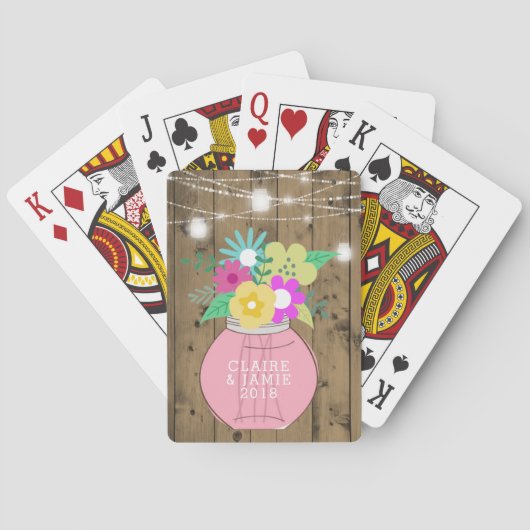 Jeu De Cartes Le pot de maçon allume la faveur rustique de (dos)