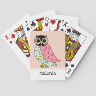 Jeu De Cartes Le rétro hibou avec la moustache ajoutent le nom