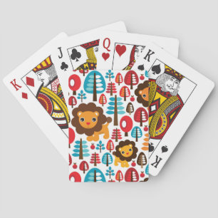 Jeu De Cartes le rétro lion mignon badine l'illustration