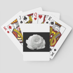 Jeu De Cartes Le rose blanc fleurit art d'amour de paix de