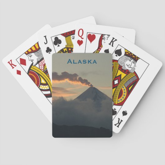 Jeu De Cartes Le volcan de l'Alaska au coucher du soleil (dos)