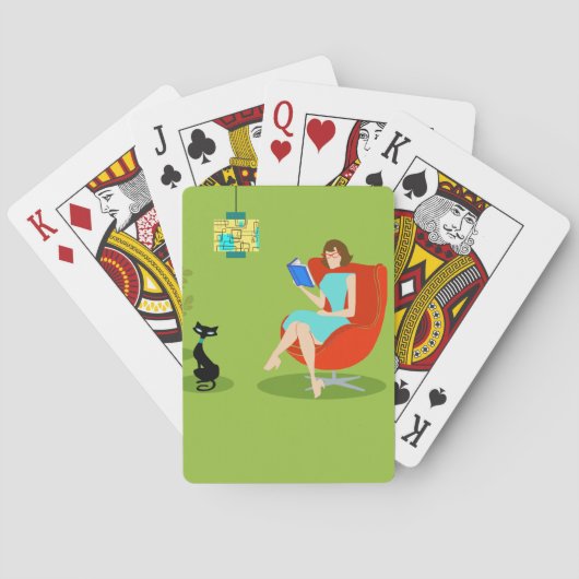 Jeu De Cartes Lecture Rétro Femme Jouer Cartes (dos)