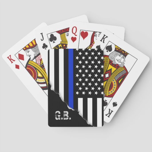 Jeu De Cartes Légèrement arrachées initiales de coutume de (dos)