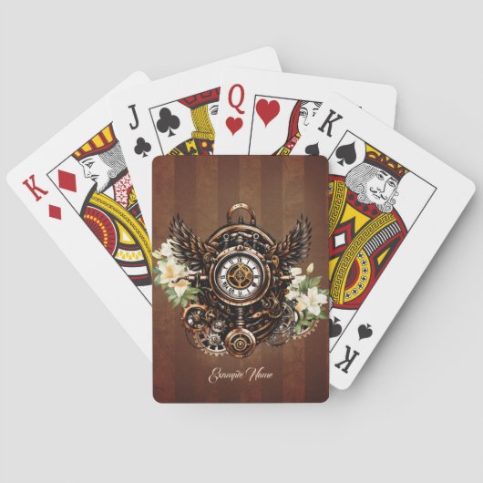 Jeu De Cartes L'élégance de Steampunk Floral Magic (dos)