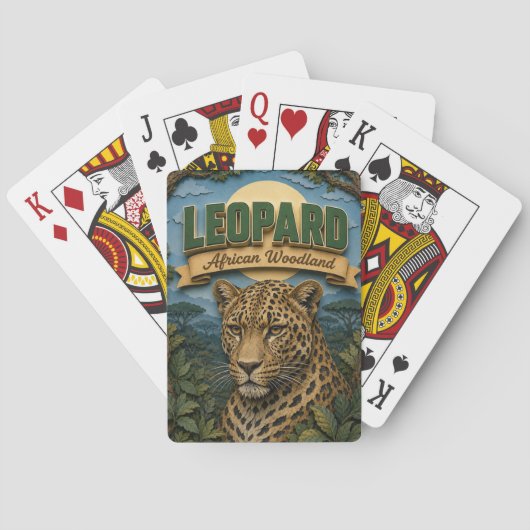 Jeu De Cartes Léopard Bois Africain POPCUT (dos)