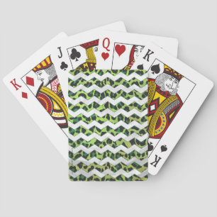Jeu De Cartes Leopard Chevron noir et vert