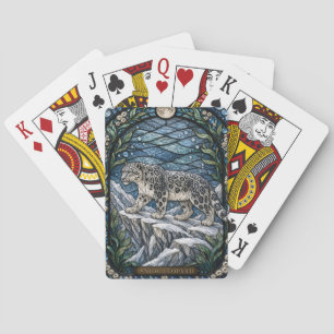 Jeu De Cartes Léopard des neiges Illumina vitrail sur rebord alp