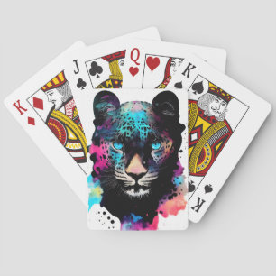 Jeu De Cartes Leopard Nature sauvage Animal Couleur Art Peinture