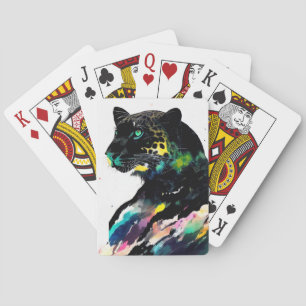 Jeu De Cartes Leopard Nature sauvage Animal Couleur Art Peinture
