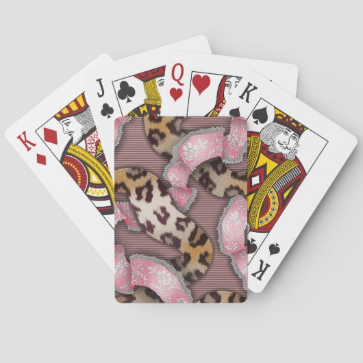 Jeu De Cartes Leopards 'n Lace - rose intense - (dos)
